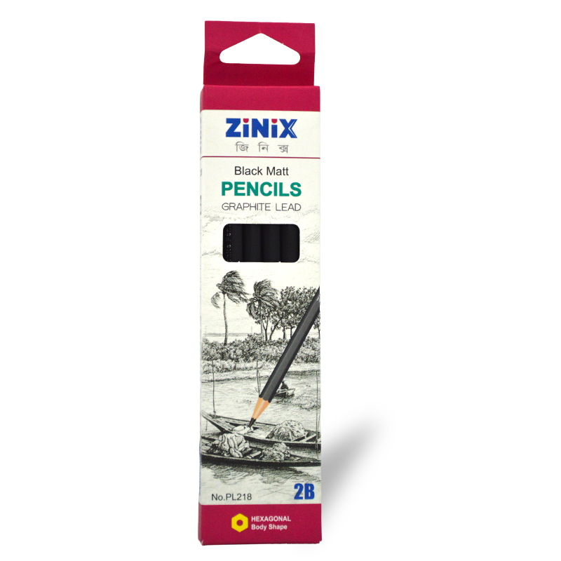 2B Black Matt Pencils (1*12)